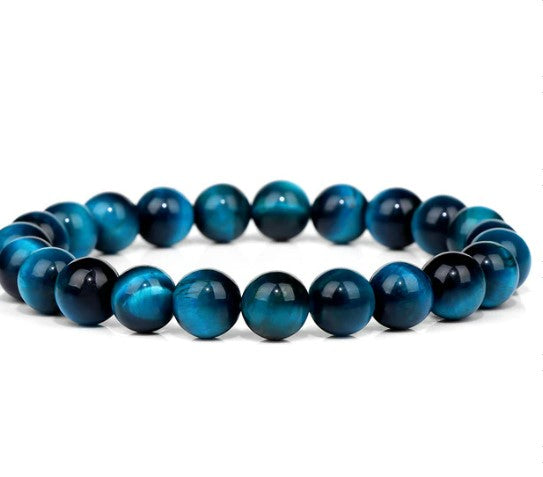 Reiki Infused 8mm Blue Tigers Eye Bracelet
