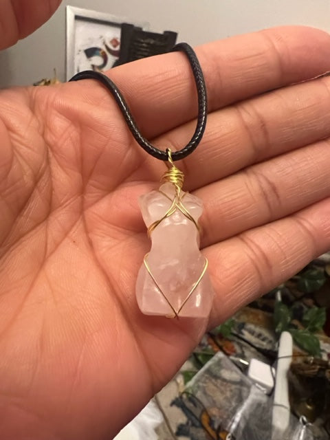 Rose Quartz Goddess Necklace