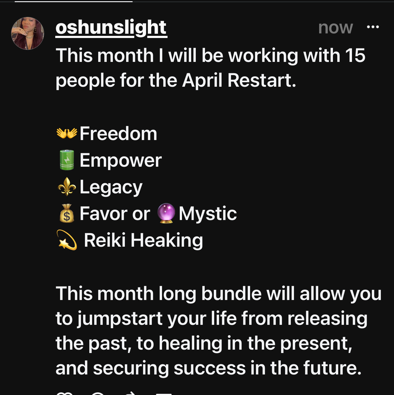 April Restart