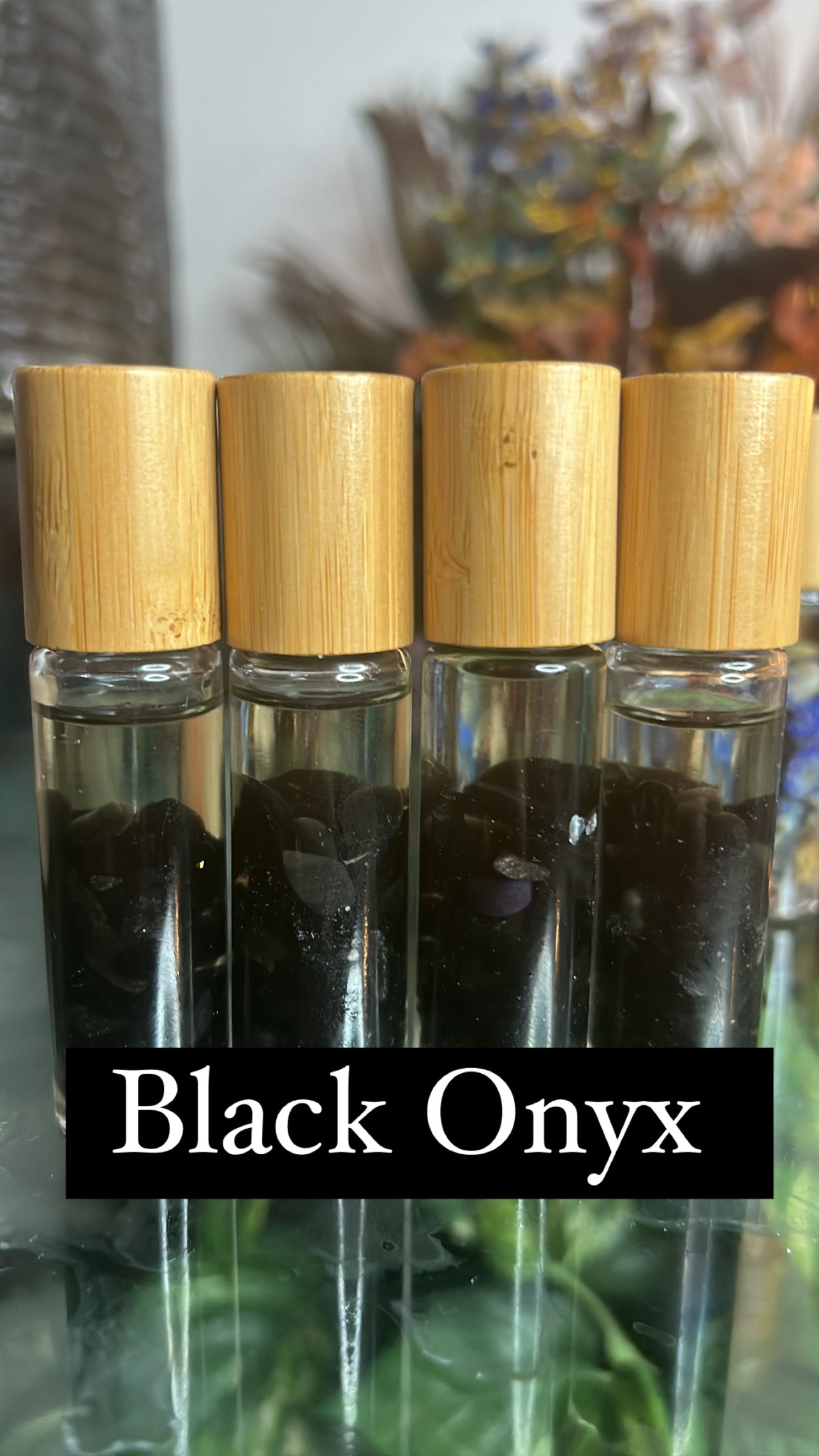 Reiki Infused Black Onyx Roller Bottles